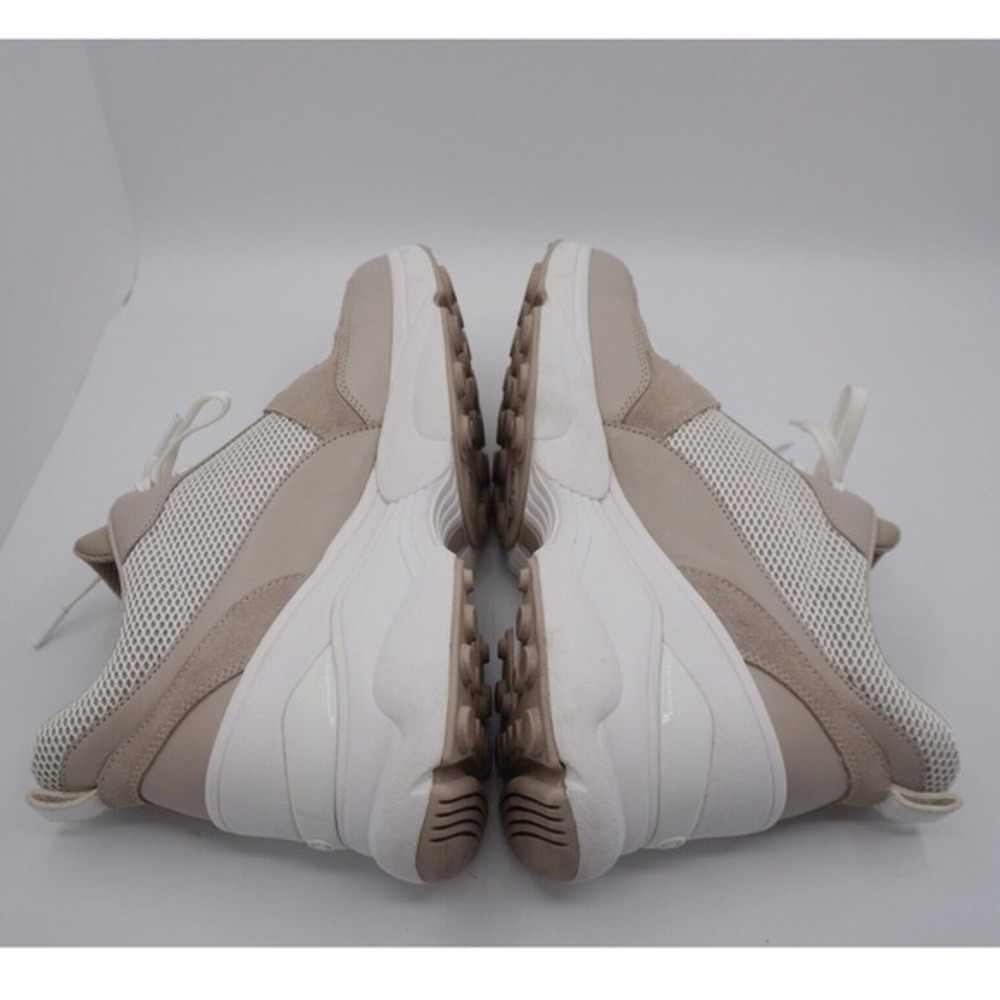 Michael Kors Mickey Trainer Leather Suede Mesh Sneakers Light Sand 11 Chic 36-15 - Picture 4 of 10